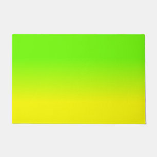Grüne und gelbe Ombré Schatten-Neonneonfarbe Fußmatte