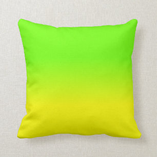 Grüne und gelbe Ombré Schatten-Neonneonfarbe Kissen