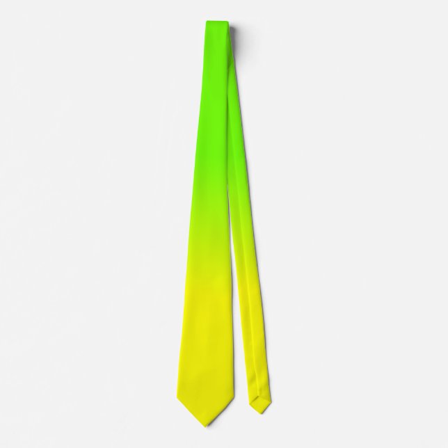 Grüne und gelbe Ombré Schatten-Neonneonfarbe Krawatte (Vorderseite)