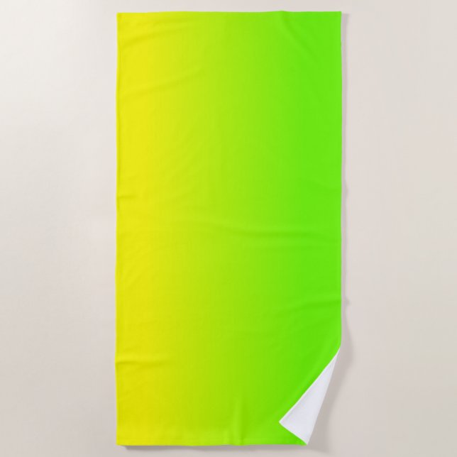 Grüne und gelbe Ombré Schatten-Neonneonfarbe Strandtuch (Vorderseite)
