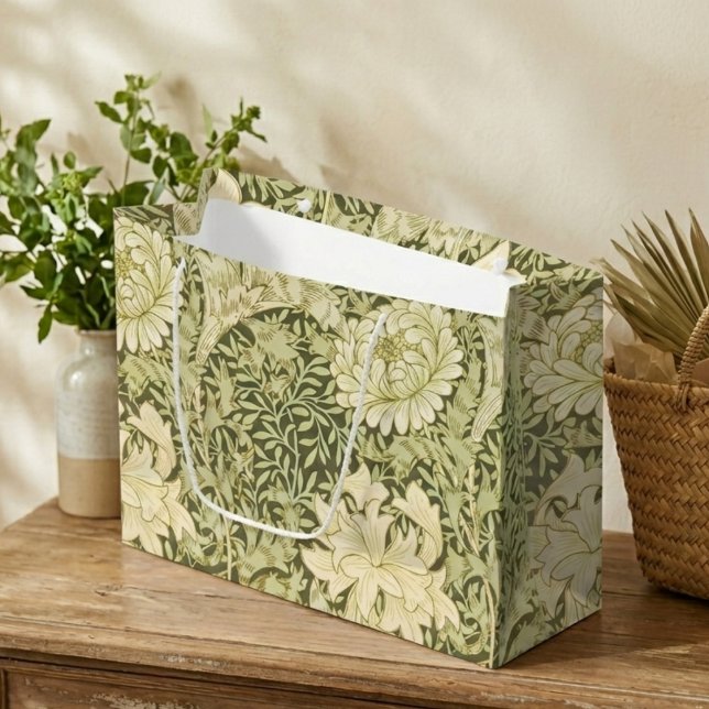 Grüne und gelbe William Morris-Geschenktasche Große Geschenktüte (Von Creator hochgeladen)