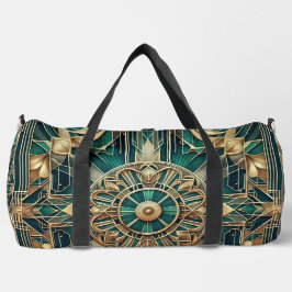 GRÜNE UND GOLD-ART-DECO-MUSTER EINFÜGEN DUFFLE BAG