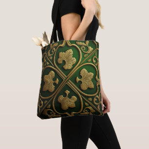 GRÜNE UND GOLD IRISCHE KNOTEN TASCHE
