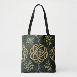 GRÜNE UND GOLD IRISCHE KNOTENPATTER TASCHE