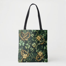 GRÜNE UND GOLD IRISCHE KNOTENPATTER TASCHE