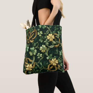 GRÜNE UND GOLD IRISCHE KNOTENPATTER TASCHE