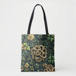 GRÜNE UND GOLD IRISCHE KNOTENPATTER TASCHE