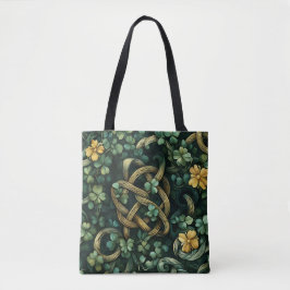 GRÜNE UND GOLD IRISCHE KNOTENPATTER TASCHE