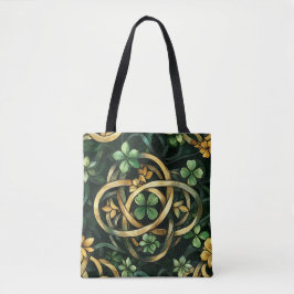 GRÜNE UND GOLD IRISCHE KNOTENPATTER TASCHE