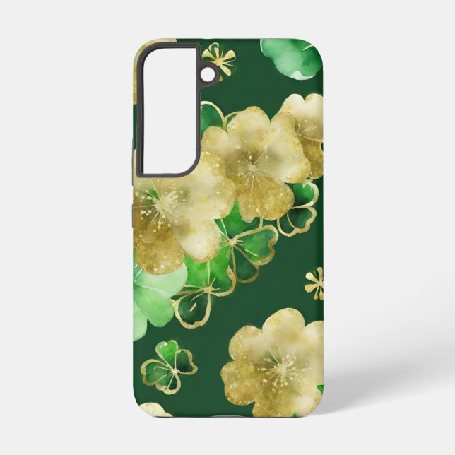 GRÜNE UND GOLD IRISH-KLEEBLÄTTER SAMSUNG GALAXY HÜLLE (Rückseite)
