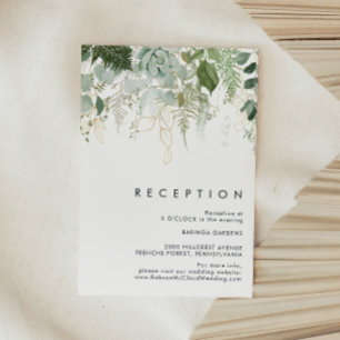 Grüne und Gold Leaf Hochzeitskarte Begleitkarte