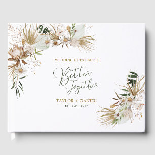 Grüne und goldene bohemian Boho-Hochzeit Gästebuch