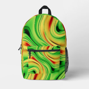 grüne und goldene Chromwellen Bedruckter Rucksack