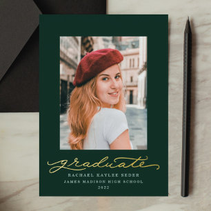 Grüne und goldene Folien-Schrift Folienankündigung Folieneinladung