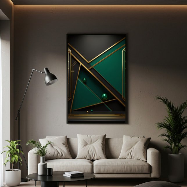 Grüne und goldene Geometrie Poster (Von Creator hochgeladen)