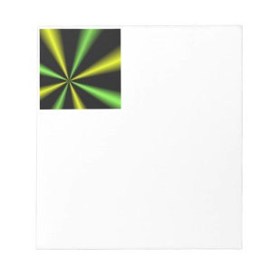 Grüne und goldene Leuchtbalken Notizblock