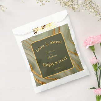 Grüne und goldene Marmor Geschenktütchen