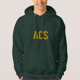 Grüne und goldene Schulfarben mit Buchstaben Hoodie