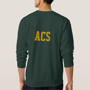 Grüne und goldene Schulfarben und Buchstaben Sweatshirt