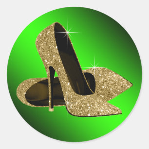 Grüne und goldene Sticker für High Heels Schuhe