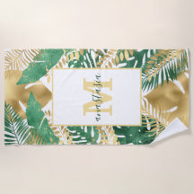 Grüne und goldene tropische Pflanze Große Blätter