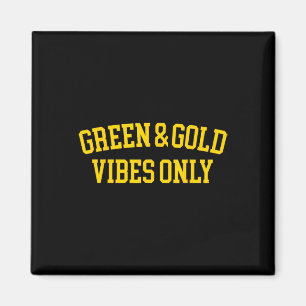 Grüne und goldene Vibes nur High School Football T Magnet