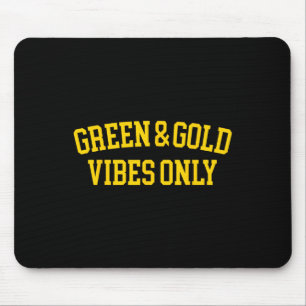 Grüne und goldene Vibes nur High School Football T Mousepad