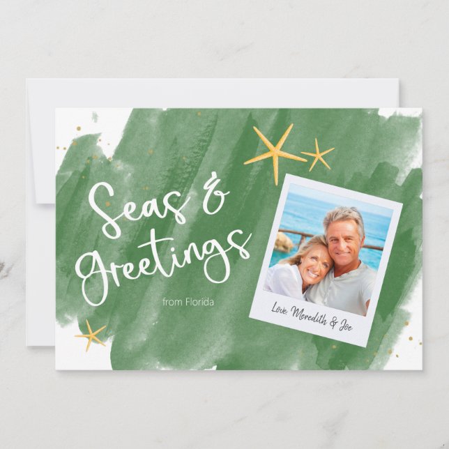 Grüne und goldene Weihnachtsfeiertage (Vorderseite)