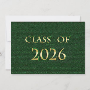 Grüne und Goldkarte der Klasse 2026 Einladung