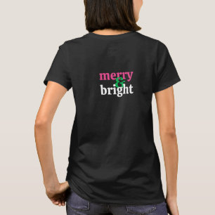 Grüne und heißrosa Typografie Weihnachts-T-Shirt T-Shirt