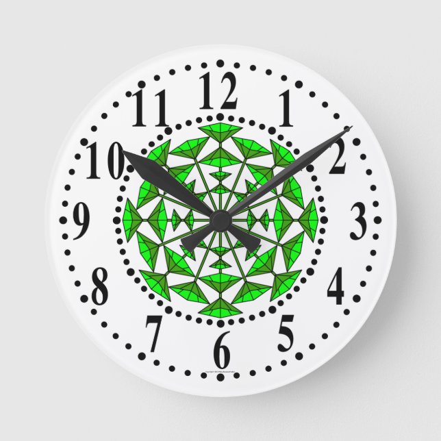 Grüne und hellgrüne Blumen 151 Wanduhr (Vorderseite)