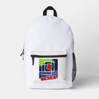 Grüne und Lila Abstrakte Rebellenkneipen mit Hexen Bedruckter Rucksack