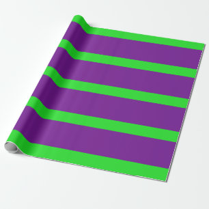Grüne und Lila Bleistiftstreifen Geschenkpapier