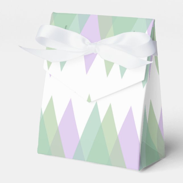 Grüne und lila Dreiecke Geschenkschachtel (Vorderseite)