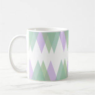 Grüne und lila Dreiecke Kaffeetasse