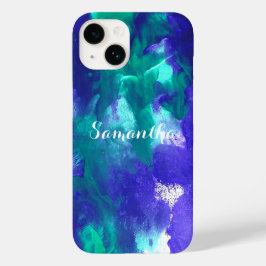 Grüne und Lila Kunst Case-Mate iPhone 14 Hülle