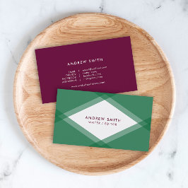 Grüne und Lila Layered Geometric Social Media Visitenkarte