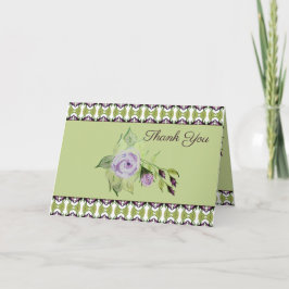 Grüne und Lila Rose Karte