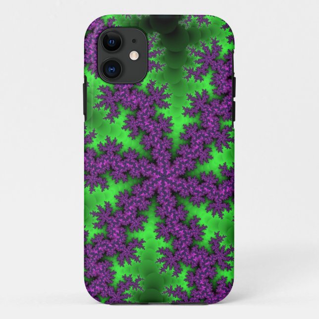 Grüne und Lila Schneeflocke Case-Mate iPhone Hülle (Rückseite)