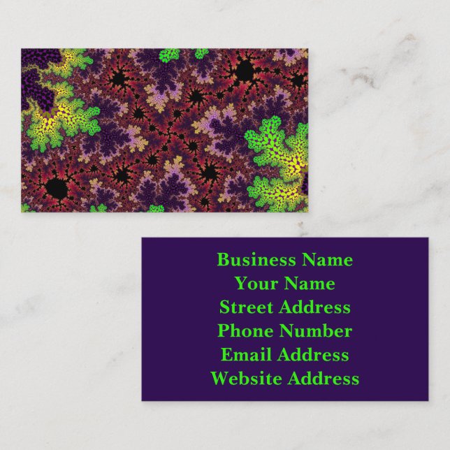 Grüne und Lila Speckle Visitenkarte (Vorne/Hinten)