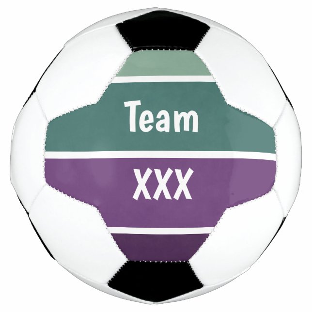 Grüne und Lila Streifen Fußball (Vorderseite)