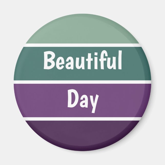 Grüne und Lila Streifen Magnet (Vorne)