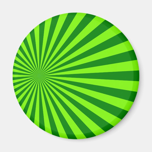 Grüne und Limone Funky Strip Abstrakte Kunst Magnet (Vorne)