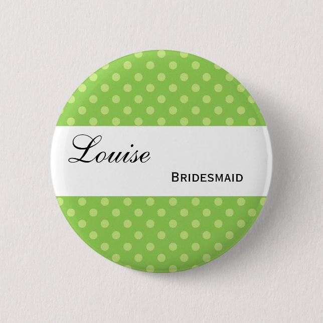 Grüne und Limone Polka-Punkte, die Sammlung Button (Vorderseite)