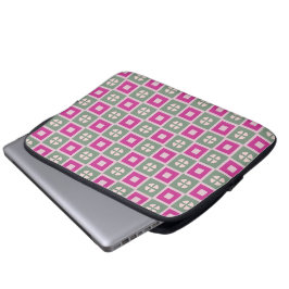 Grüne und Magenta-blumige Laptop-Hülle Laptopschutzhülle
