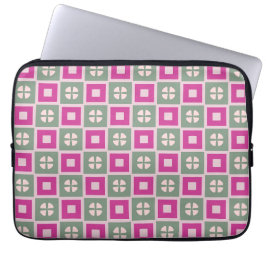 Grüne und Magenta-blumige Laptop-Hülle Laptopschutzhülle