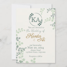 Grüne und Monogramm Hochzeit