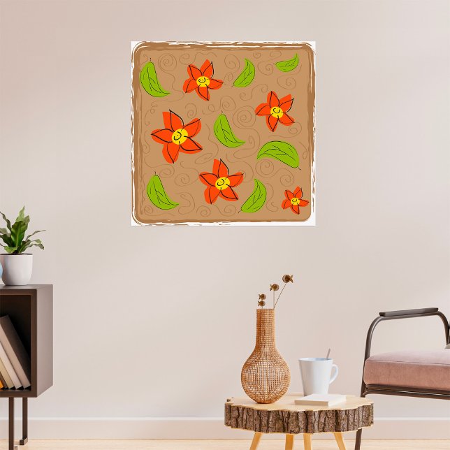 Grüne und orange Blume Poster (Von Creator hochgeladen)