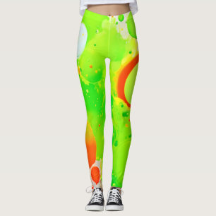 Grüne und orange Farbtöne Leggings