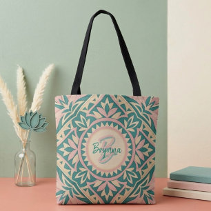 Grüne und Rosa Frühlingsgarten-Tasche Tasche